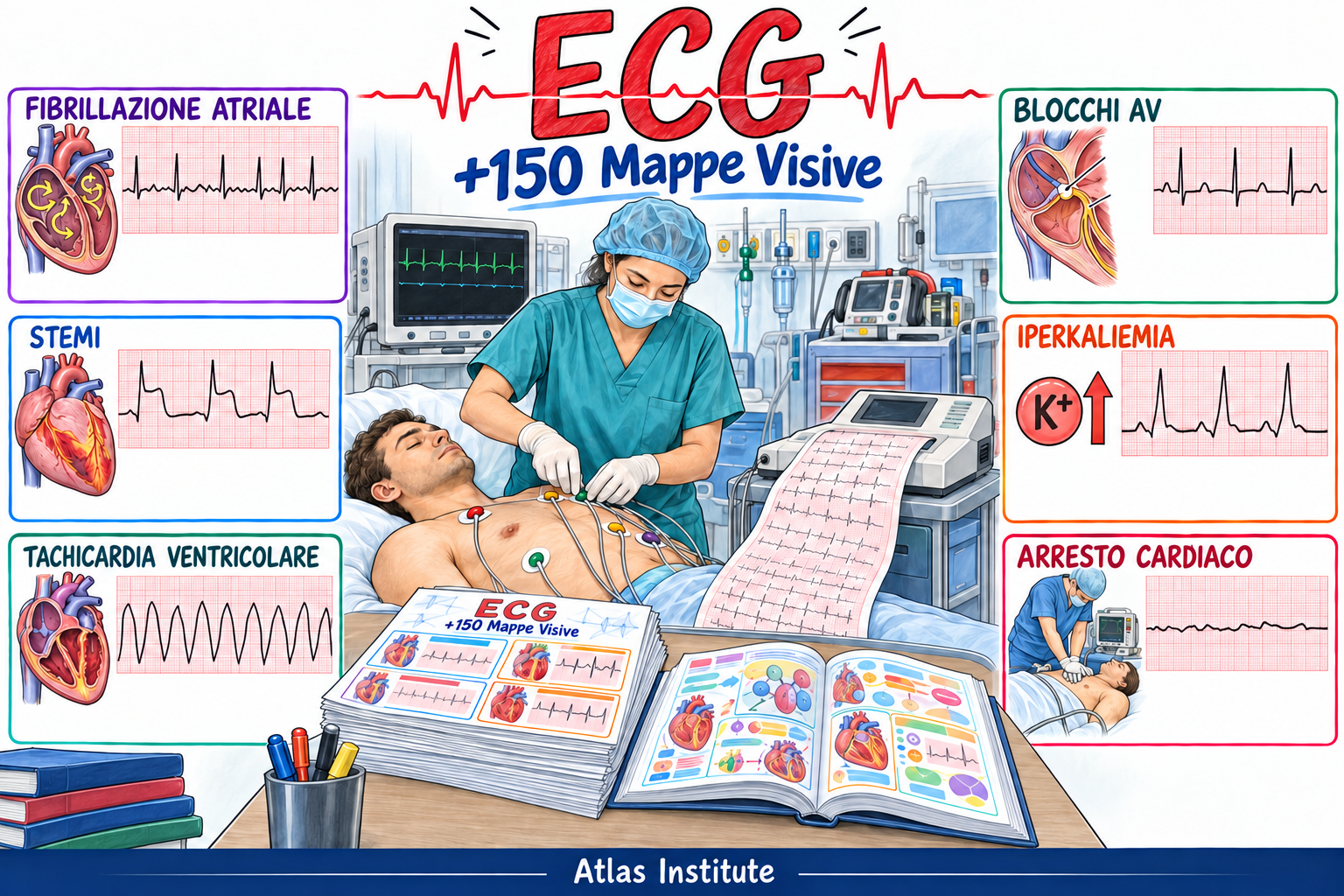 Copertina di ECG: +150 Mappe Visive